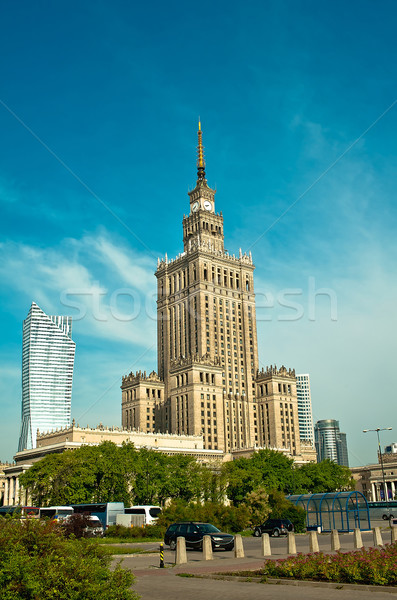 Varsó palota kultúra tudomány napfelkelte Lengyelország Stock fotó © jakatics