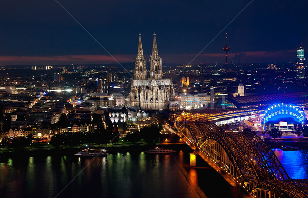 ночь панорамный мнение Германия город Сток-фото © jakatics