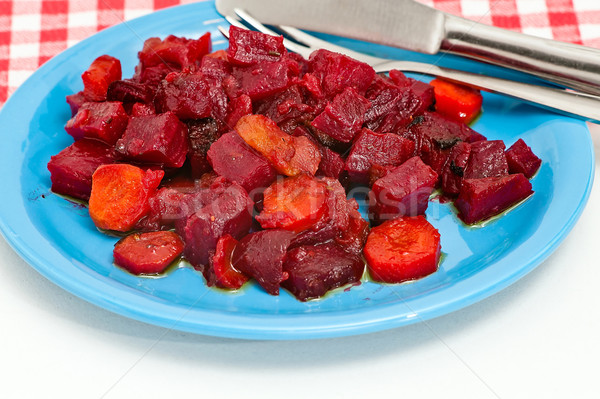 Medicazione carota barbabietole cucina ristorante tavola Foto d'archivio © jakatics