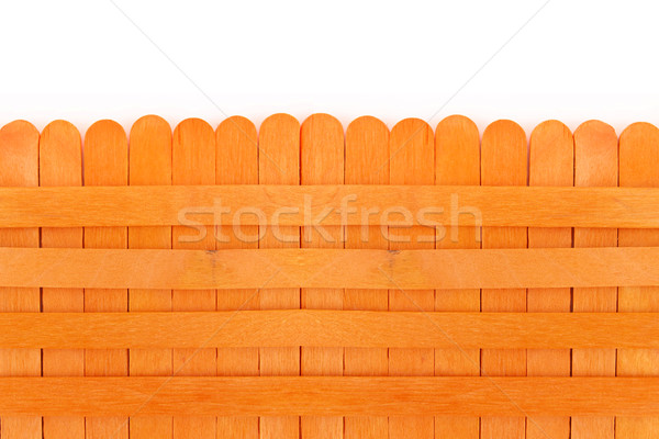 Turuncu ahşap çit beyaz doku duvar Stok fotoğraf © jakgree_inkliang