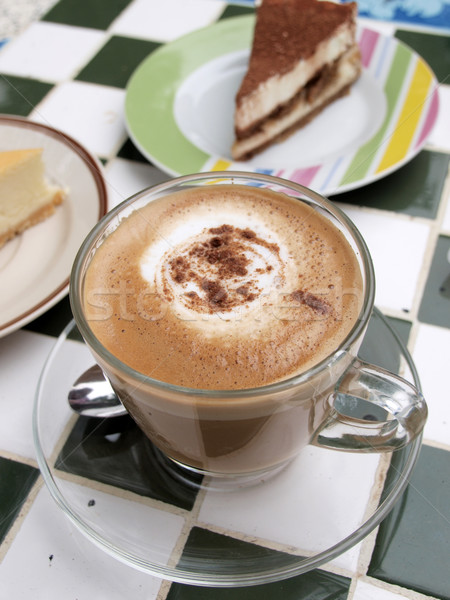 Kahve fincanı kek kahve siyah renk kahvaltı Stok fotoğraf © jakgree_inkliang
