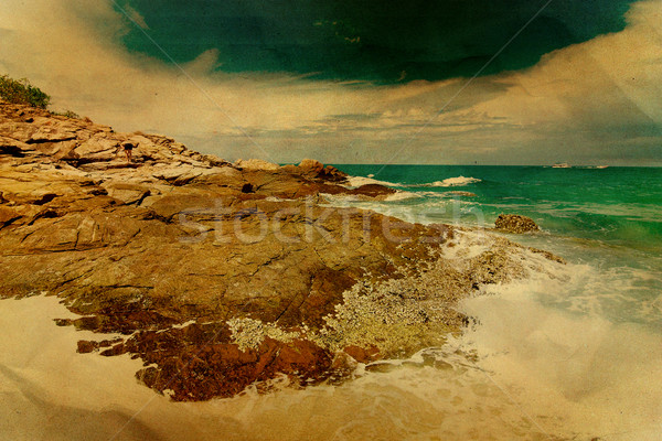 Vintage marin ciel eau texture coucher du soleil Photo stock © jakgree_inkliang
