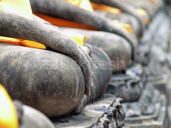 Buddha kéz Thaiföld égbolt fa épület Stock fotó © jakgree_inkliang
