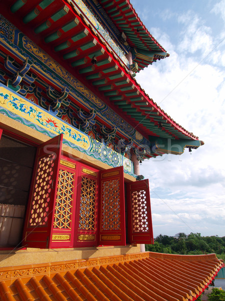 Chinesisch traditionellen Fenster Tempel Thailand Hintergrund Stock foto © jakgree_inkliang