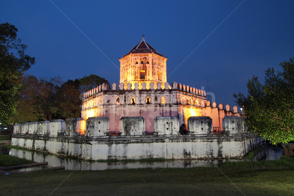 Alten thai Festung Fluss Bangkok Landschaft Stock foto © jakgree_inkliang