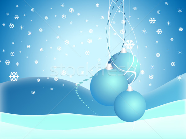 Karikatur Weihnachten Glocke Schnee blau Himmel Stock foto © jakgree_inkliang