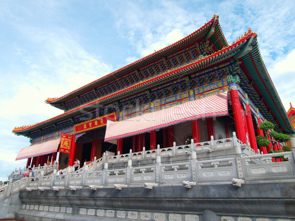 Chinesisch Tempel Bangkok Thailand Landschaft blau Stock foto © jakgree_inkliang