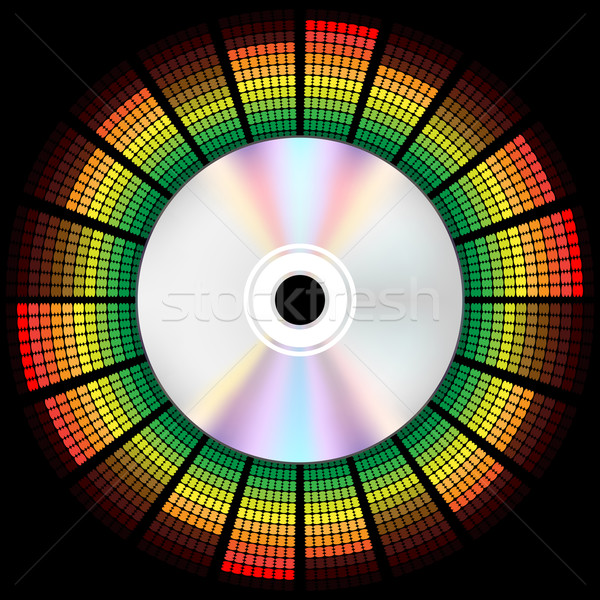 Foto stock: Música · cd · disco · gráfico · equalizador · festa