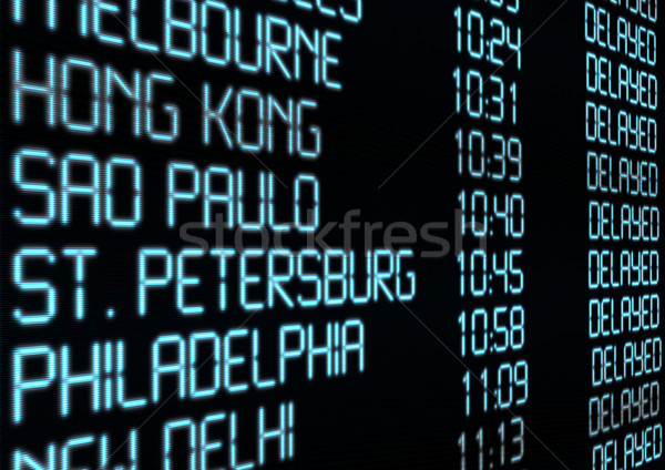 Indulás időbeosztás késés közelkép repülőtér felirat Stock fotó © jamdesign