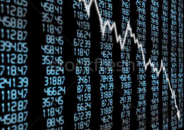 Mercado de ações para baixo seta gráfico azul exibir Foto stock © jamdesign