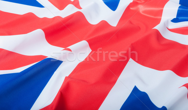 Stock foto: Flagge · Großbritannien · Detail · seidig · Hintergrund · blau