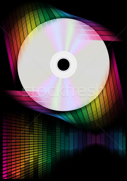 Buli absztrakt hangszínszabályozó cd lemez fekete Stock fotó © jamdesign