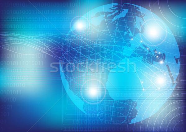 [[stock_photo]]: Optique · résumé · monde · bleu · ordinateur · lumière