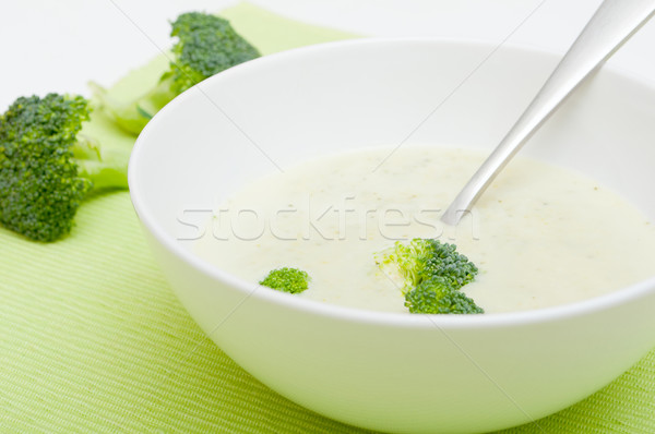 クリーム ブロッコリー スープ クローズアップ 白 ボウル ストックフォト © jamdesign