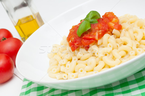Makaron makaronu włoskie jedzenie sos pomidorowy obiedzie pomidorów Zdjęcia stock © jamdesign