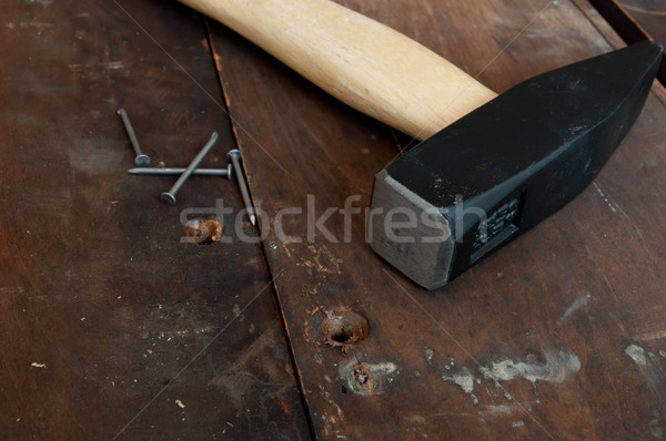 錘 指甲 老 木 施工 商業照片 © jamdesign