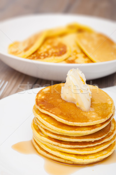 Pancakes With Butter and Maple Syrup Stock photo © jamdesign