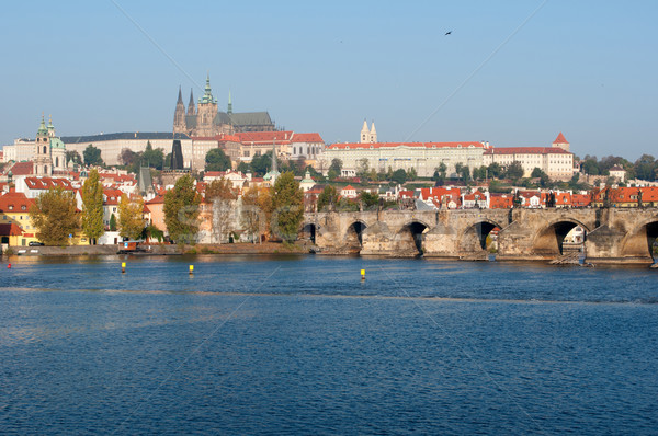 Foto stock: Praga · castillo · puente · río · República · Checa · viaje