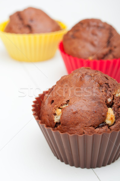 鬆餅 關閉 巧克力 白 表 甜點 商業照片 © jamdesign