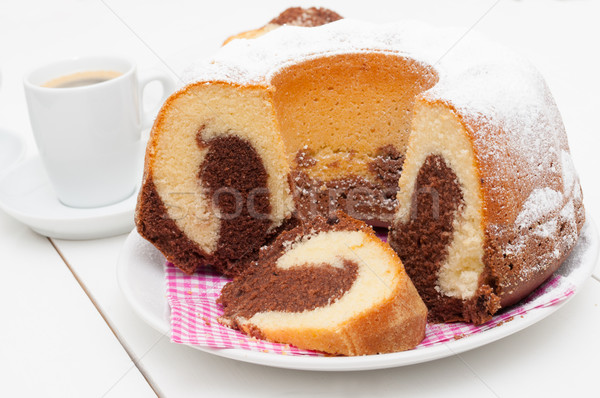 Gugelhupf Round Cake and Espresso Coffee Stock photo © jamdesign