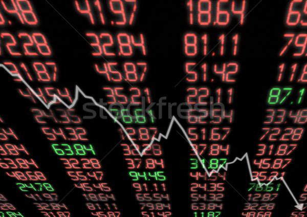 Aktienmarkt nach unten arrow Grafik Display rot Stock foto © jamdesign