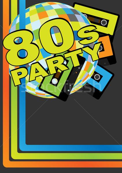 Retro petrecere audio casetă Disco mingea '80 Imagine de stoc © jamdesign