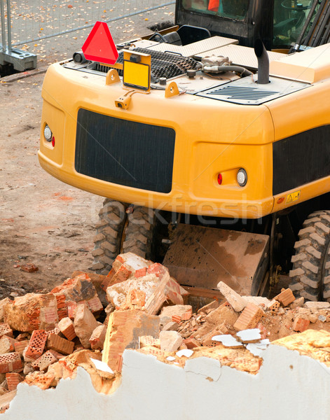 Detalle amarillo edificio demolición pared industrial Foto stock © jamdesign