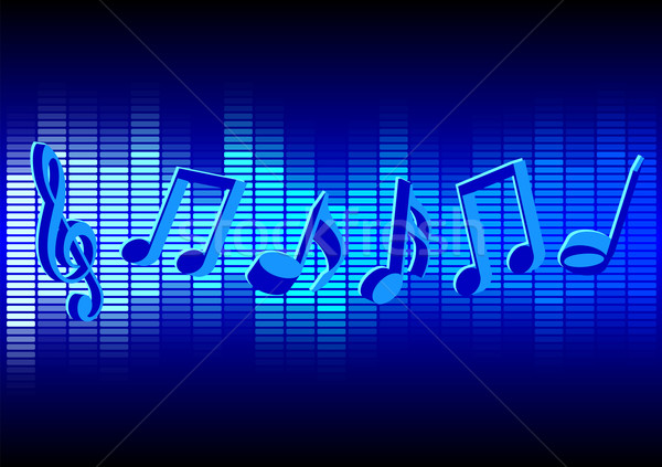 Zene buli jegyzetek kék grafikus hangszínszabályozó Stock fotó © jamdesign