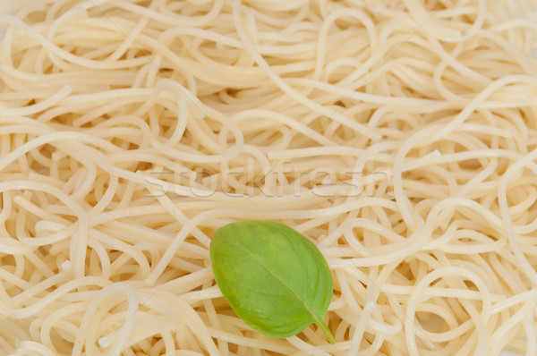 Spaghetti basilico foglia dettaglio alimentare Foto d'archivio © jamdesign