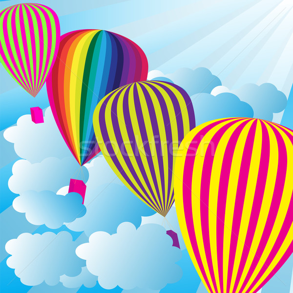 夏天 天空 熱 空氣 氣球 藍天 商業照片 © jamdesign
