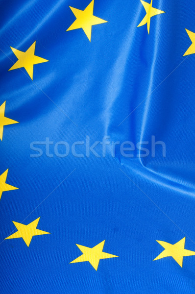 Сток-фото: флаг · европейский · Союза · подробность · шелковистый · синий
