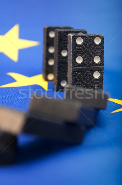 Сток-фото: Domino · эффект · финансовый · кризис · Европа · европейский · Союза