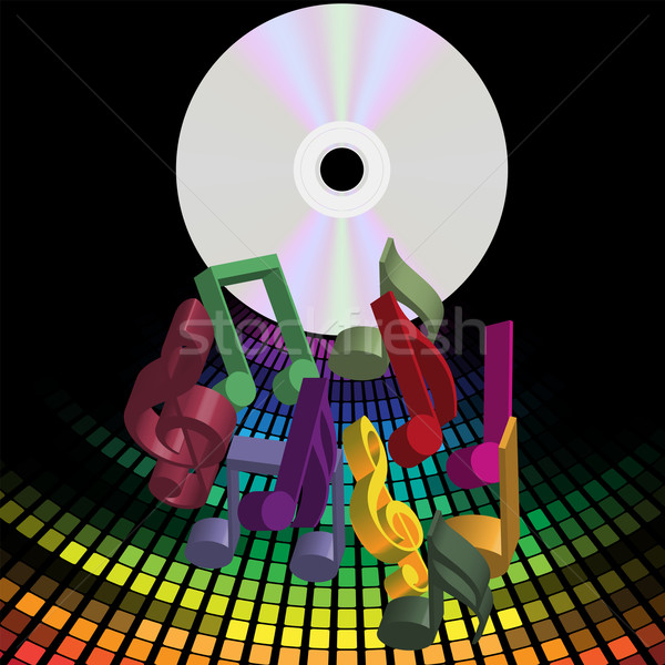 Müzik parti cd disk notlar soyut Stok fotoğraf © jamdesign