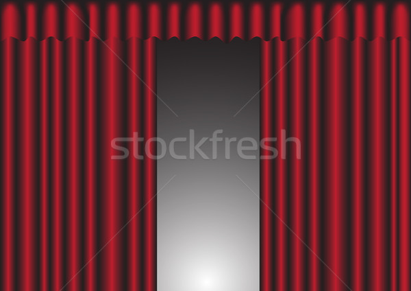 [[stock_photo]]: Rouge · rideau · ouvrir · podium · lumière · poutre