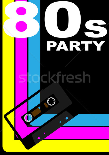 80s parti poster dizayn Retro ses Stok fotoğraf © jamdesign