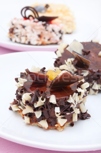 チョコレート デザート クローズアップ ミニ デザート ケーキ ストックフォト © jamdesign