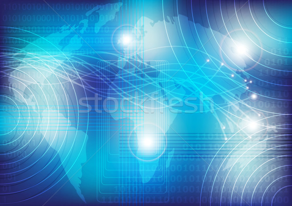 オプティカル 世界中 抽象的な 青 コンピュータ 光 ストックフォト © jamdesign