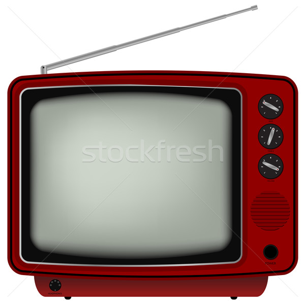 Rojo retro tv ilustración edad televisión Foto stock © jamdesign