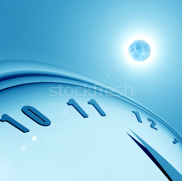 Timp spaţiu lumina albastru retro ceas Imagine de stoc © janaka