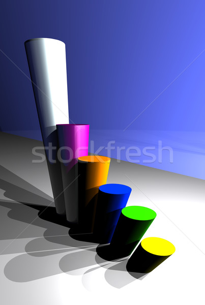 Affaires statistiques graphique 3D éclairage effets Photo stock © janaka