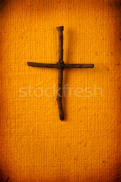 Heilig Kreuz alten Ostern Papier Stock foto © janaka