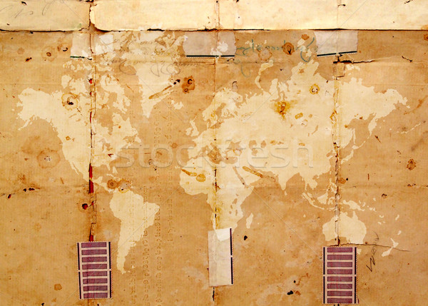 Térkép közelkép klasszikus világtérkép papír földgömb Stock fotó © janaka