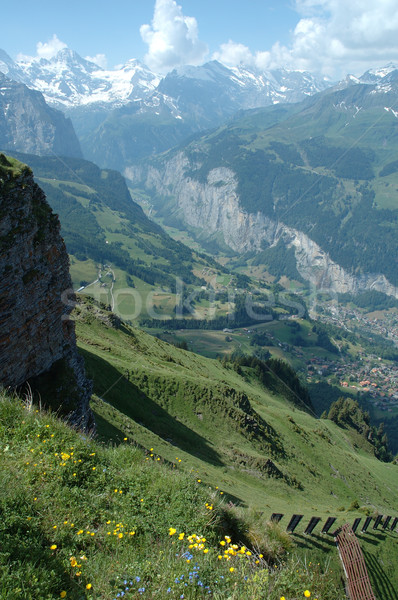 Alpes Suiza cielo nubes ciudad montana Foto stock © janhetman