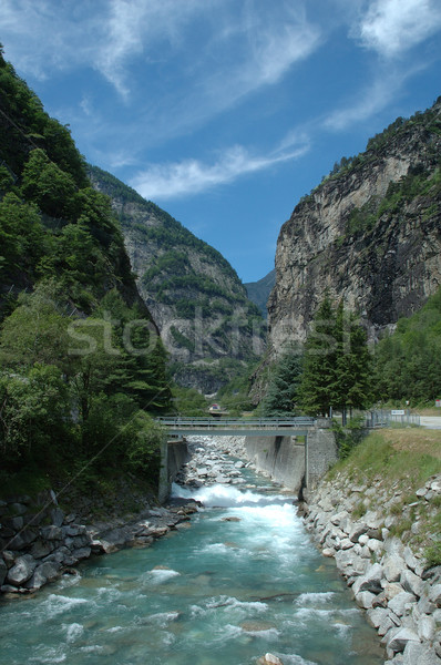 Rzeki alpy Szwajcaria wody most niebieski Zdjęcia stock © janhetman
