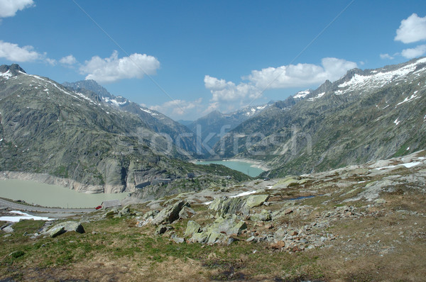 Alpes Suiza cielo nubes montanas lago Foto stock © janhetman