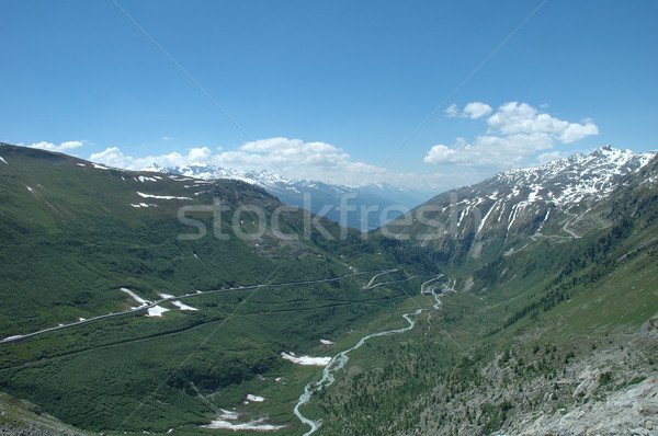 Valle alpes Suiza cielo nubes forestales Foto stock © janhetman