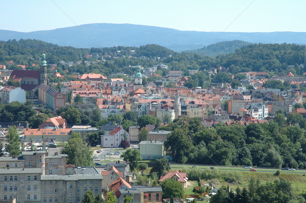 Edad ciudad Polonia edificio paisaje verde Foto stock © janhetman