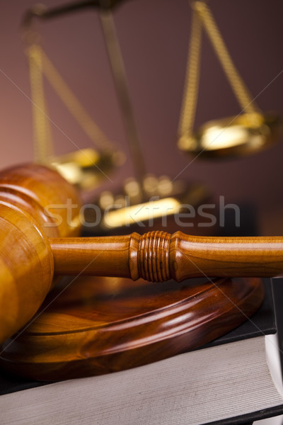 Justicia ley estudio madera martillo blanco Foto stock © JanPietruszka