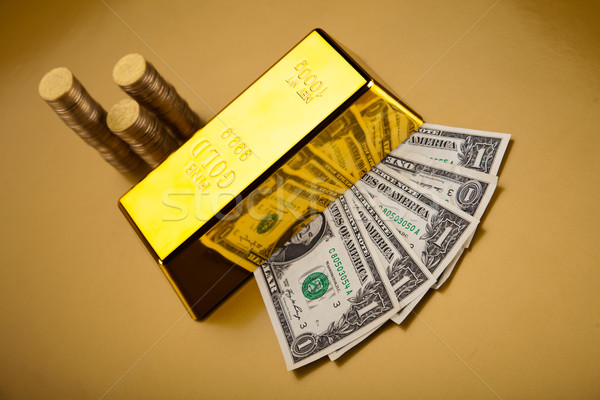 Stockfoto: Goud · waarde · financiële · geld · metaal · bank