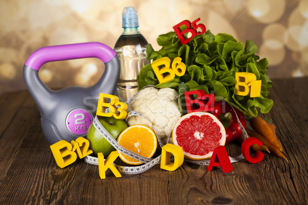 Vitamin egészség fitnessz friss gyümölcs zöldség sport Stock fotó © JanPietruszka